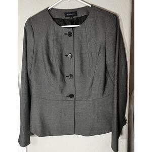 Talbots Womens Blazer Jacket Brown Taupe Four Button Career Sz 6